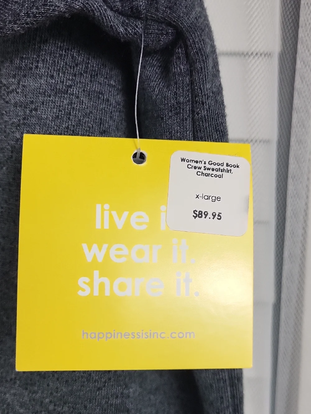 Women's Good Book Crew‎ Sweatshirt, Charcoal. Size XL
